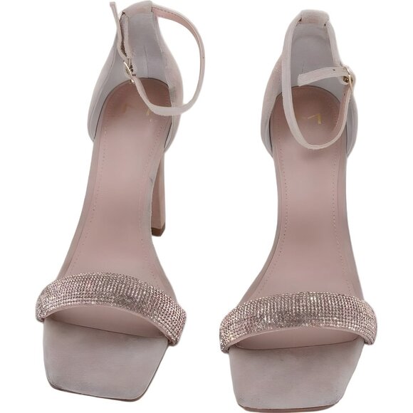 Marc Fischer Suede Ankle Strap Rhinestone Heels Pink Size 9M - Picture 5 of 6